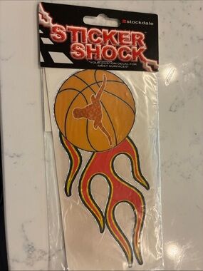 Sticker Shock Basketball Flame Decal - Orange and Red